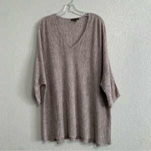 Eileen Fisher Sweater Womens L Linen Oversized Lightweight Semi Sheer Lagenlook